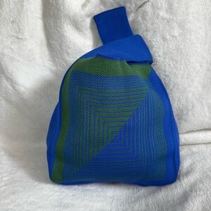 Blue and Green Crocheted Bag